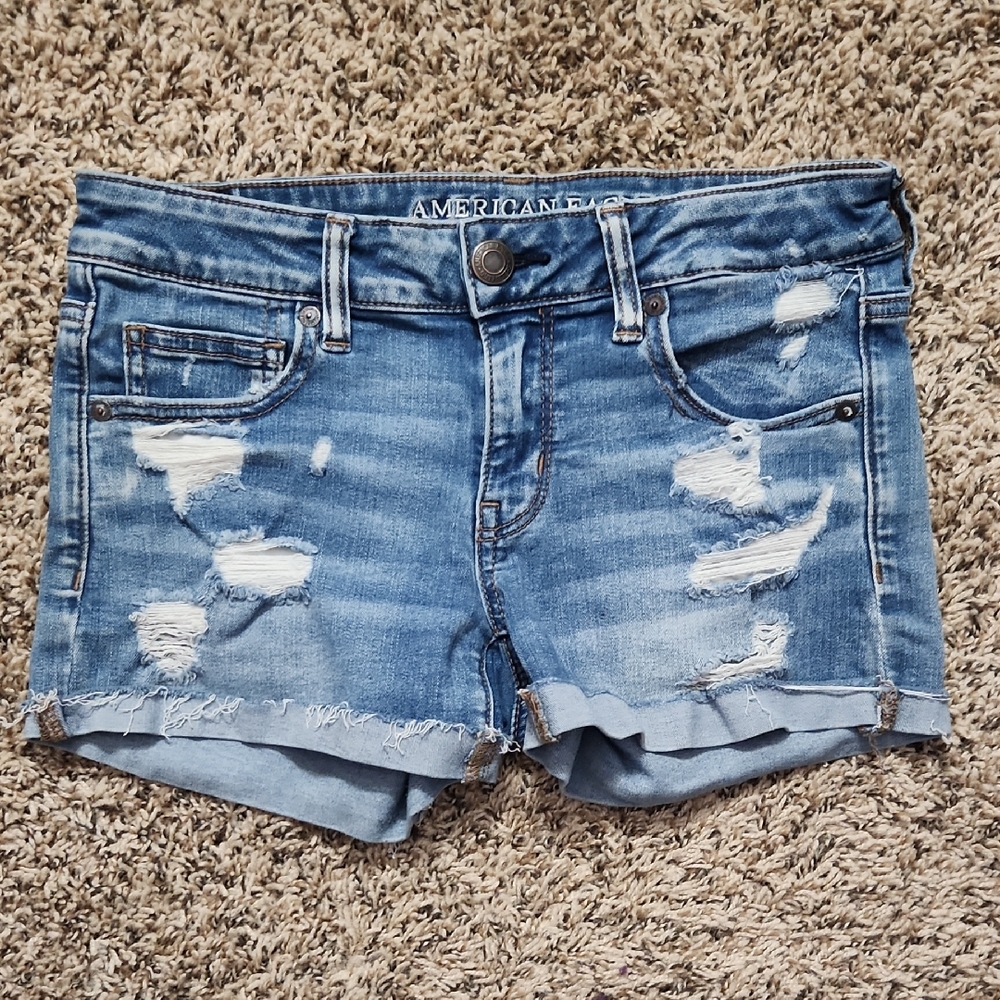 American Eagle, Distressed, Blue Jean Shorts